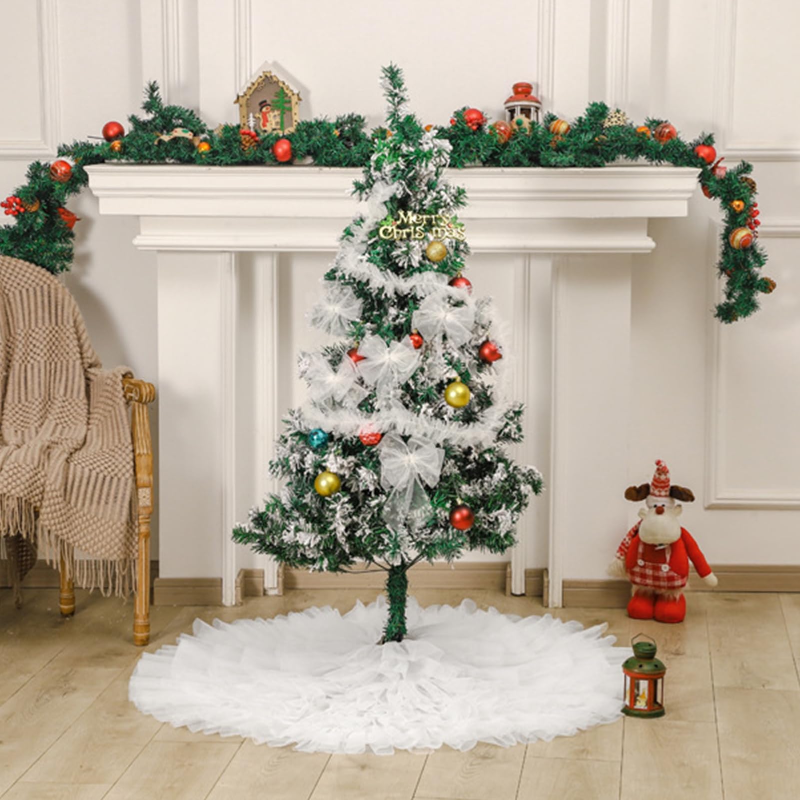 Deggodech 122cm Weihnachtsbaum Röcke Weißer Weihn Produktbild-Vorschau 7