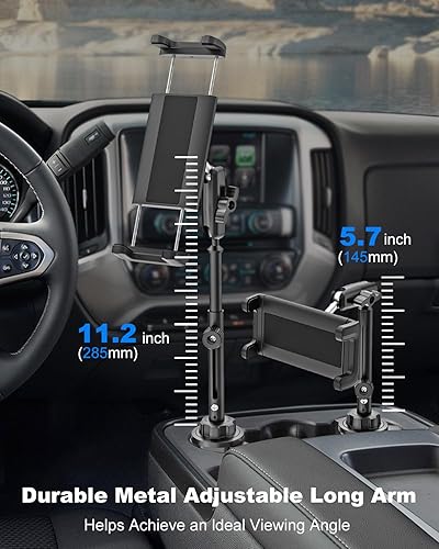 Miniatura 3 de Soporte para portavasos para iPad de alta resistencia ajuste de altura soporte de metal para portavasos de brazo largo de metal, soporte para