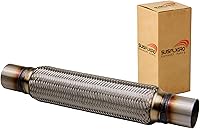 Vista 25 de Tubo Flexible de Escape SUISFLXGRO Universal Tipo 100% Acero Inoxidable Para Carga Pesada y Autos (1 PC, 2X8X12)