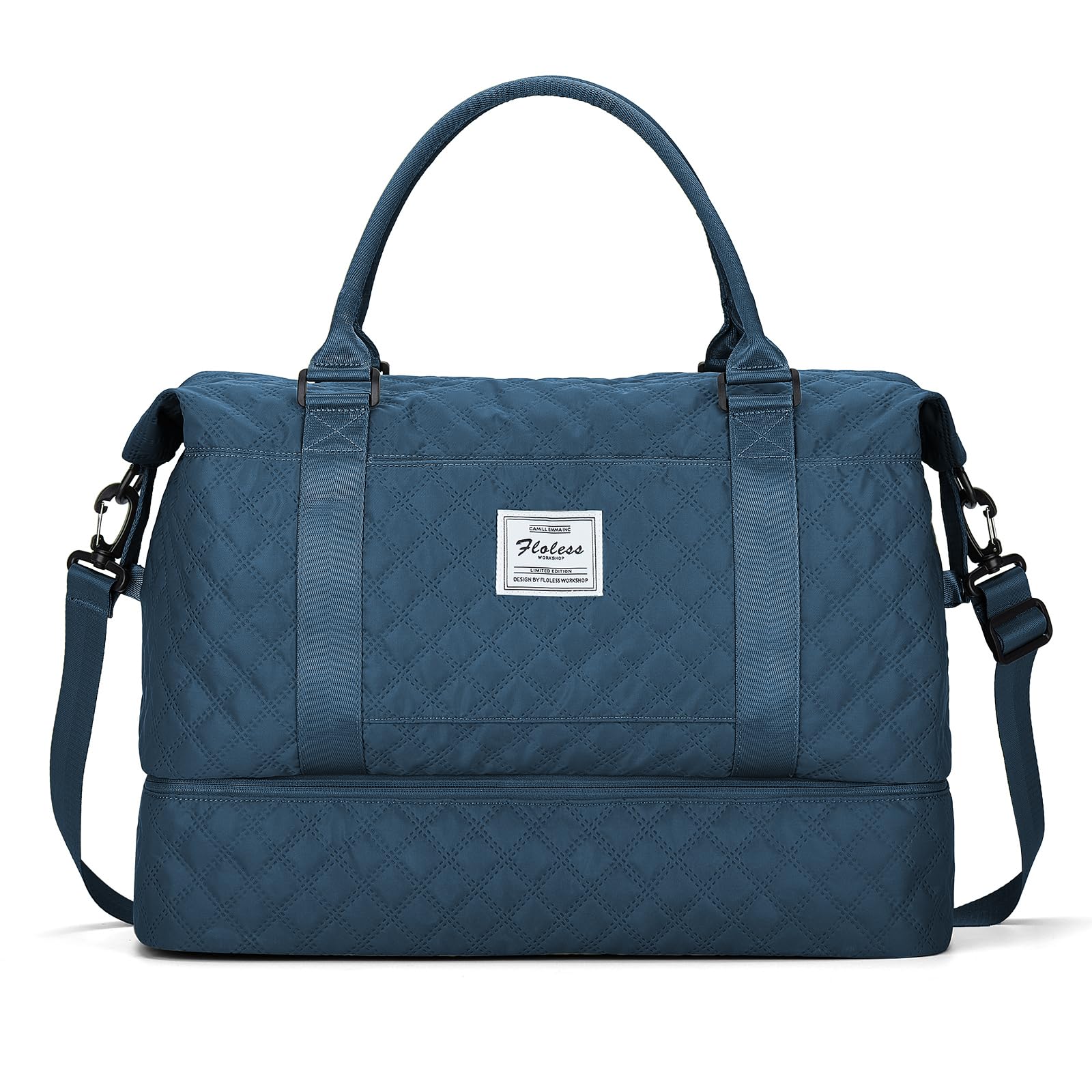 Borsone da Viaggio Donna, Bagaglio a Mano Borsa da Viaggio con Scomparto per le Scarpe, Borsa Sportiva Borsone da Palestra Grande, Borsa da Weekend, Borsa per Ospedale,H4-Indaco
