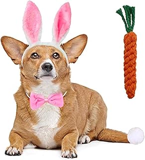 Dog Bunny Ears and Easter Puppy Toy Kit,Doggie Easter Costume
