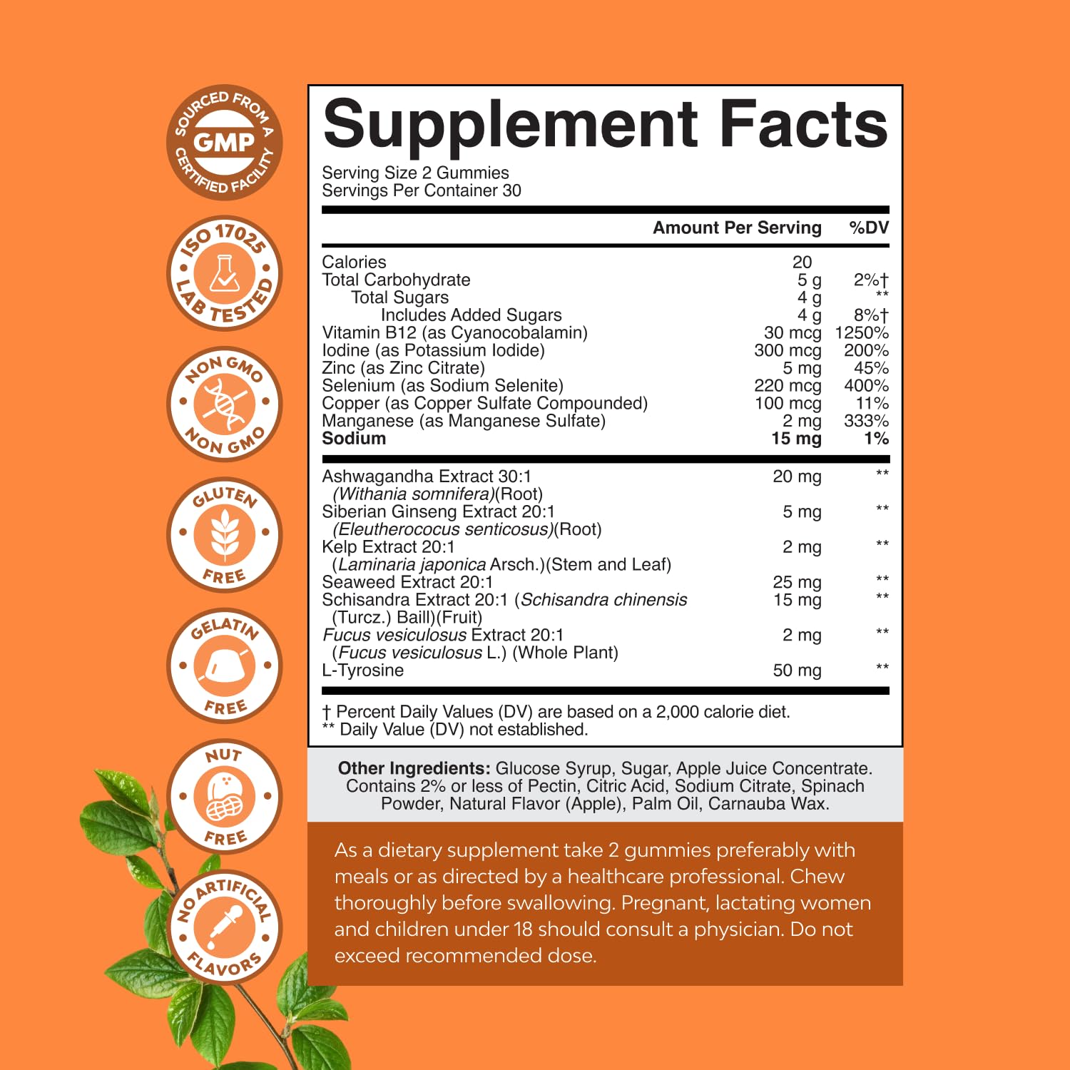 Thyroid Support for Women & Men - Energy & Metabolism Gummies - 60 Count — Amazon image 8