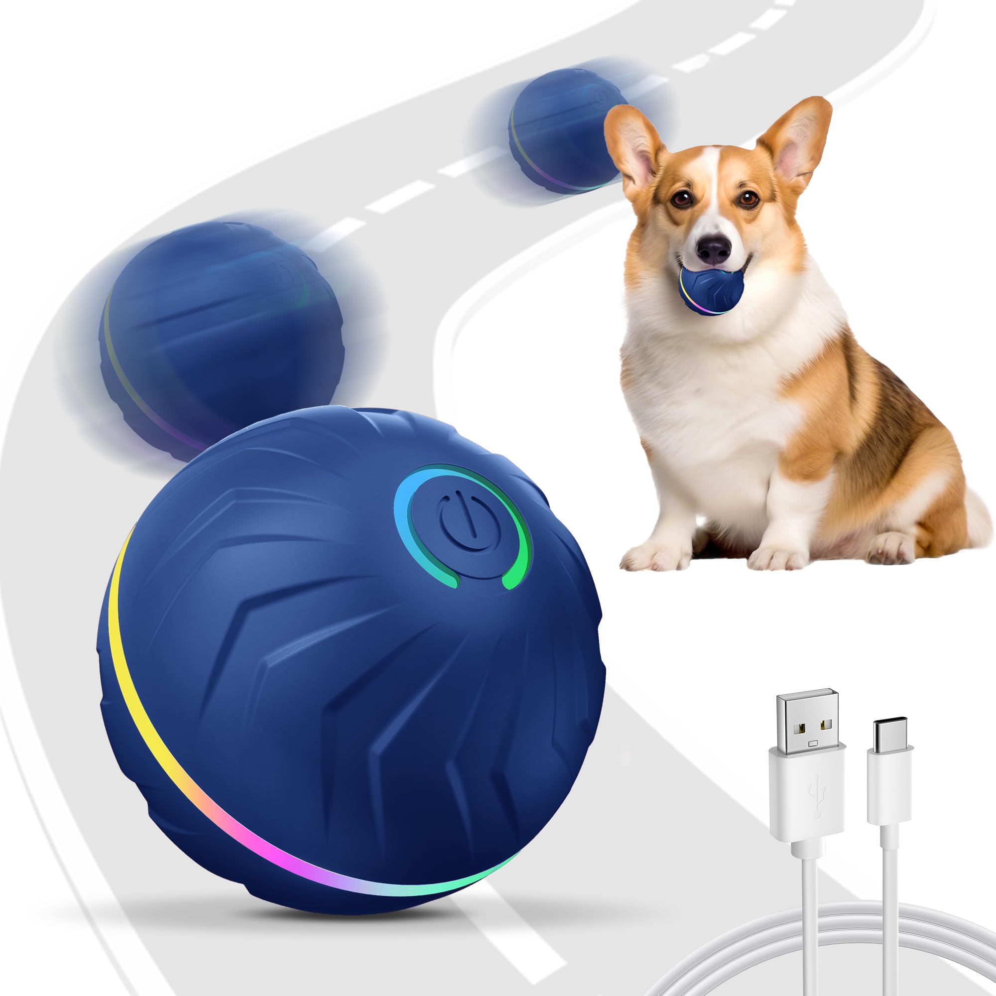 BXIHUR Interactive Dog Toys, Electric Dog Toy, Automatic Moving Dog Toy, Dust And Waterproof, Rechargeable