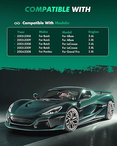 Miniatura 5 de SCITOO - Juego de pastillas de freno de cerámica, 8 pastillas de freno para Buick Allure, 2005-2009 para Buick LaCrosse, 2004-2008 para Pontiac