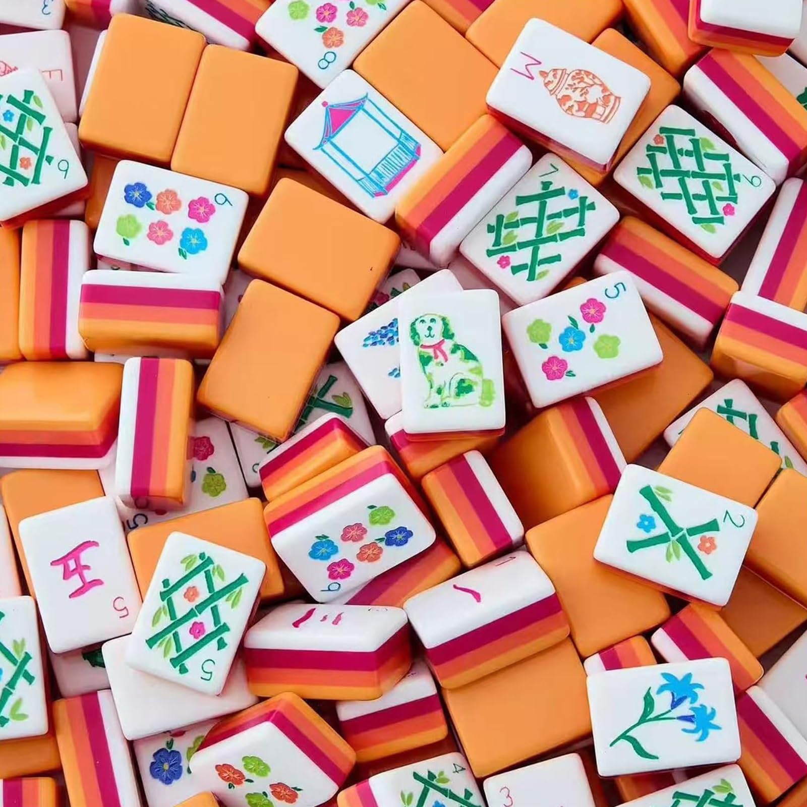 Set Mahjong Acrílico 4 Capas 160 Fichas con Dados