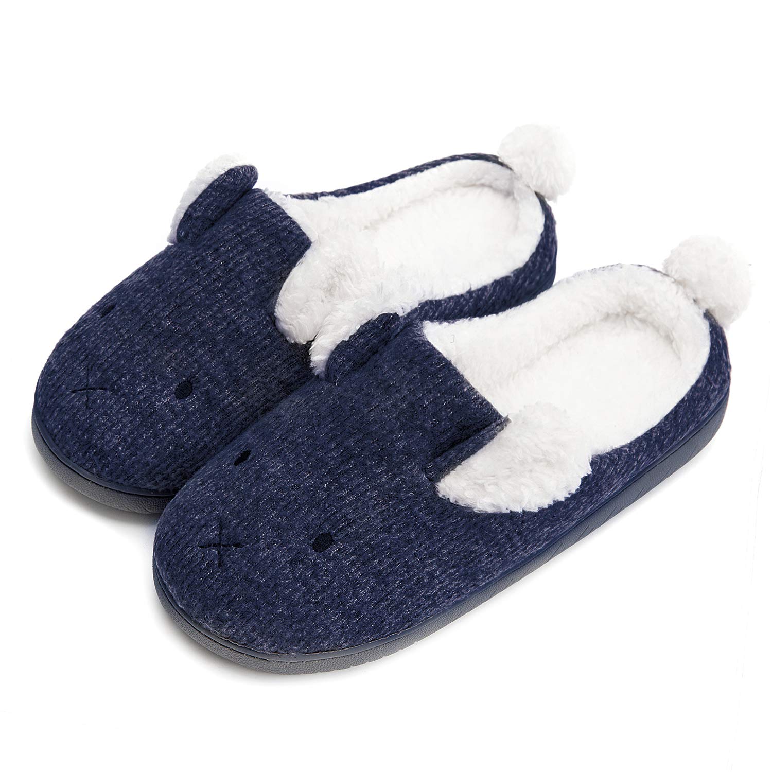 Neeseelily Women Comfort Plush Cozy Home Slippers Animal Non Slip Indoor Shoes