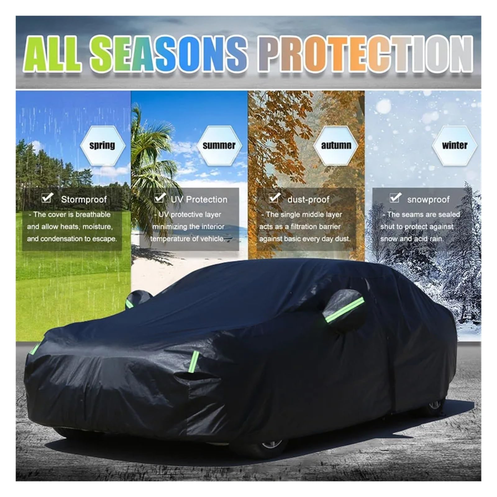 Autoscheiben Sonnenschutz Für Cadillac Für VISTIQ Wasserdichter, Schneefester Sonnenschutz, Winter- Und Sommer-Autoschutzzubehör, Vollständige Autoabdeckung