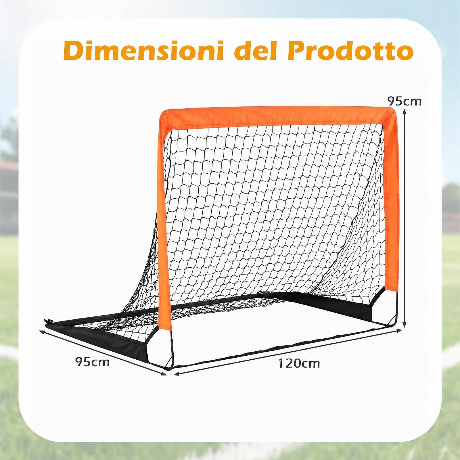 COSTWAY Set di 2 Porte Calcio per Bambini Pieghevole e Portatile | Porta da Calcio in Aste in Fibra di Vetro e Tessuto Oxford con Picchetti, per Giardino, Spiaggia e Cortile