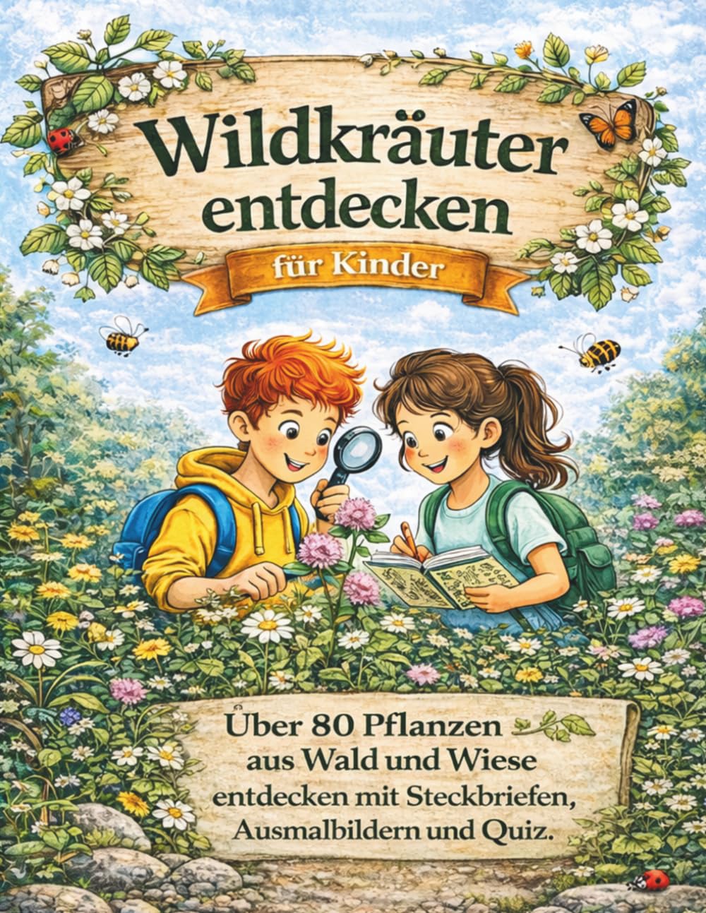 Wildkräuter entdecken für Kinder: Das große Natur-Entdeckerbuch mit Steckbriefen, Ausmalbildern, Quiz und Forscher-Aufgaben – Pflanzen spielerisch lernen für Kinder von 6 bis 10 Jahren
