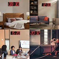 CHKOSDA Falióra LCD Kijelzővel, Visszaszámlálás, Távirányító, Automatikus Fényerő 7