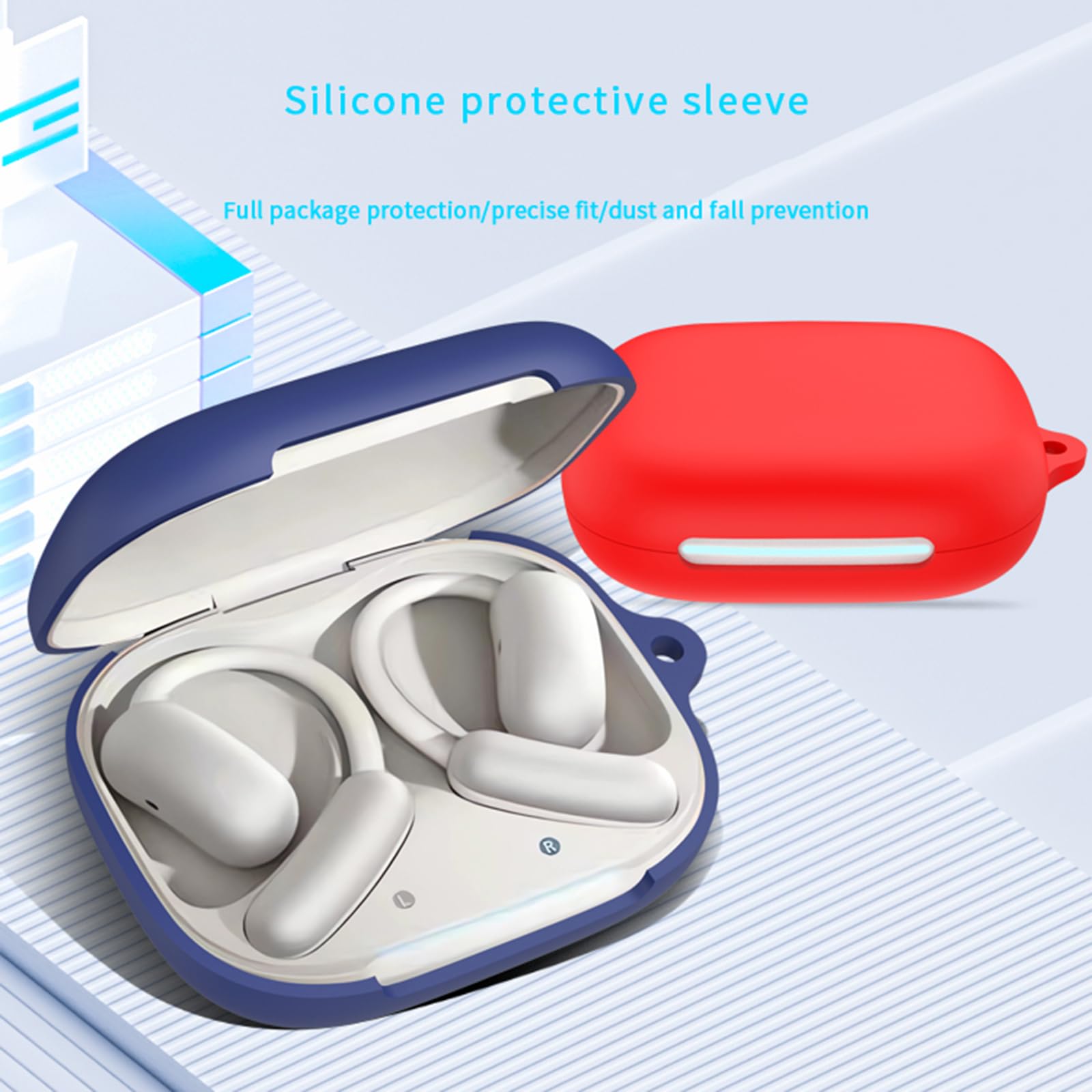 Custodia In Silicone Per Auricolari AeroFit 2 Professional – Protezione Antiurto, Antipolvere, Con Moschettone, Colori Assortiti