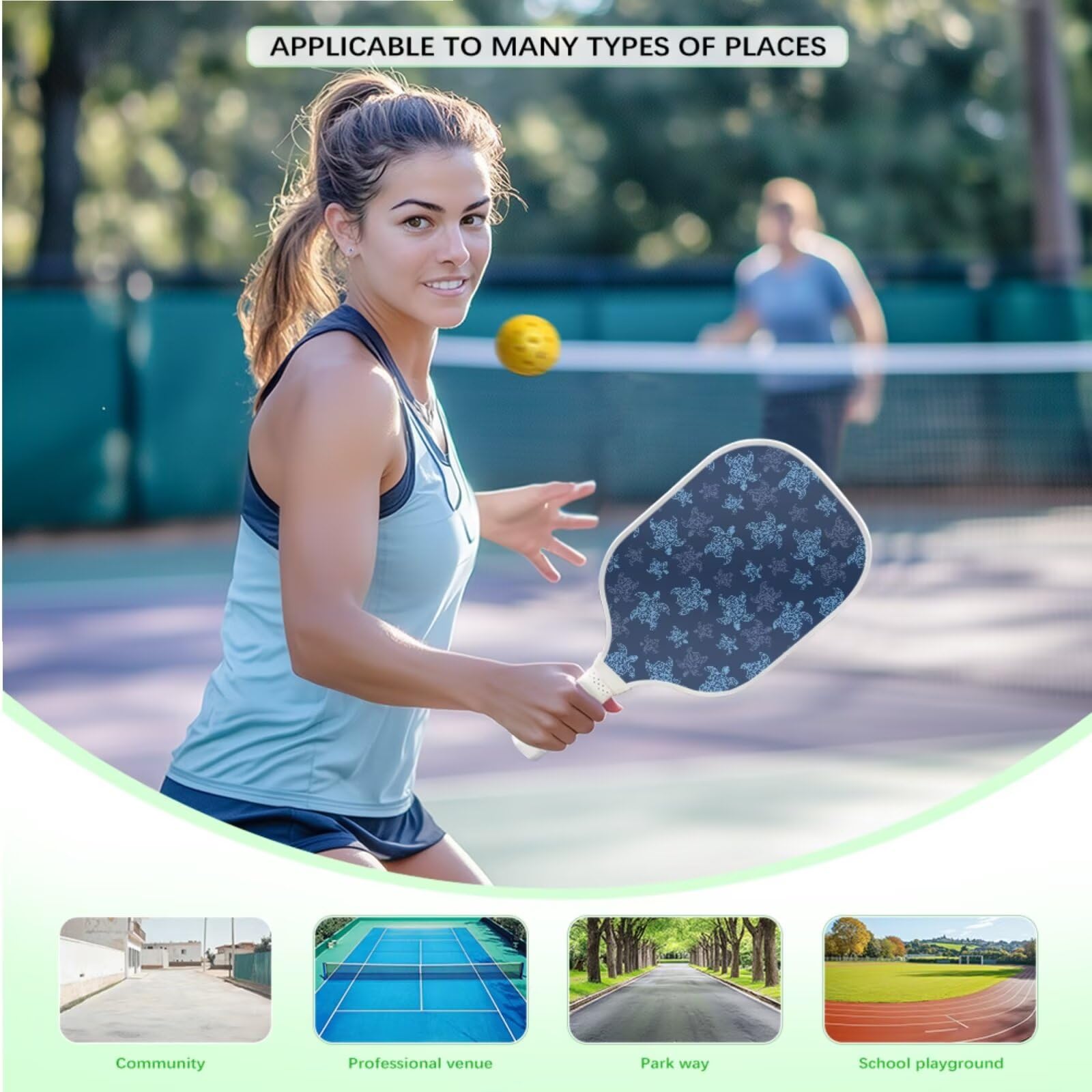 Set di 2 racchette da pickleball, borsa leggera in fibra di vetro, racchette da pickleball per adulti e adolescenti