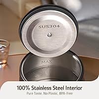 Vista 7 de Hazel Quinn Gooseneck Electric Kettle - 0.8L / 27oz, Precise Temperature Control, 4-Hour Keep Warm, 1000W Fast Boil, 304 Stainless Steel