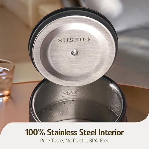 Miniatura 7 de Hazel Quinn Gooseneck Electric Kettle - 0.8L / 27oz, Precise Temperature Control, 4-Hour Keep Warm, 1000W Fast Boil, 304 Stainless Steel Interior,