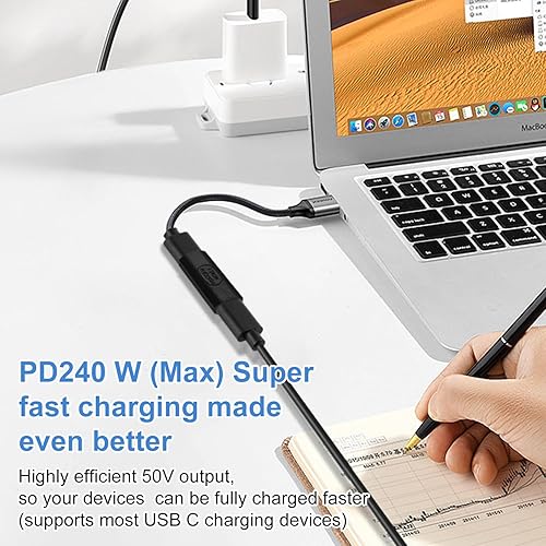 Miniatura 3 de YoungSelly Paquete de 4 conectores adaptadores USB C, compatible con Thunderbolt 43, USB43, PD 240W carga rápida, transferencia de datos de 40 Gbs,