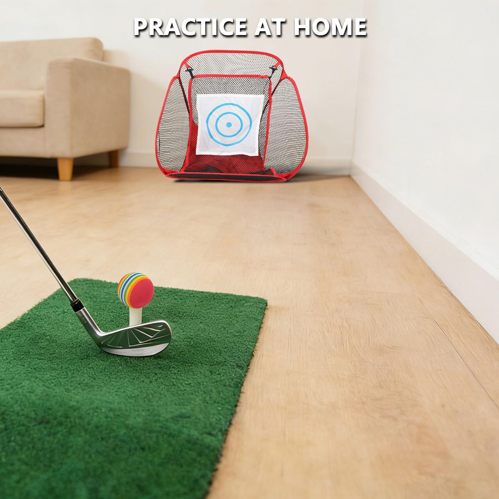 Siatka Do Chipowania Cel Golfowy Składana Pomoc Treningowa Do Ćwiczenia | Akcesoria do Golfa Wewnętrznego z Celem Dla Mężczyzn Początkujących Męża Miłośników Golfa Na Zewnątrz W Domu