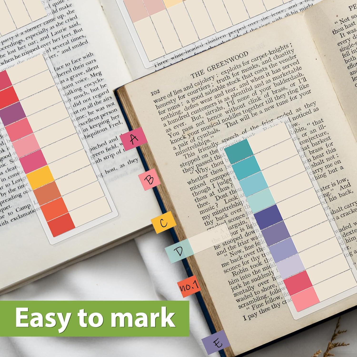 Marque-pages adhésifs 1200 pièces – Onglets étanches et inscriptibles – Notes autocollantes pour livre