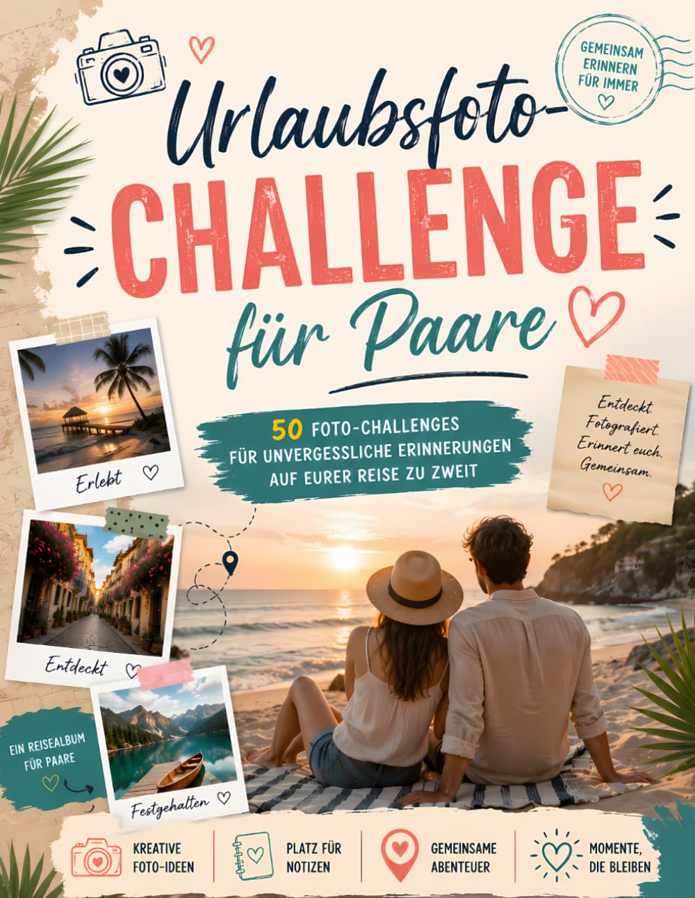 Urlaubsfoto-Challenge für Paare: 50 kreative Foto-Challenges für euren Urlaub zu zweit – Mit Platz für Fotos, Erinnerungen und unvergessliche gemeinsame Abenteuer