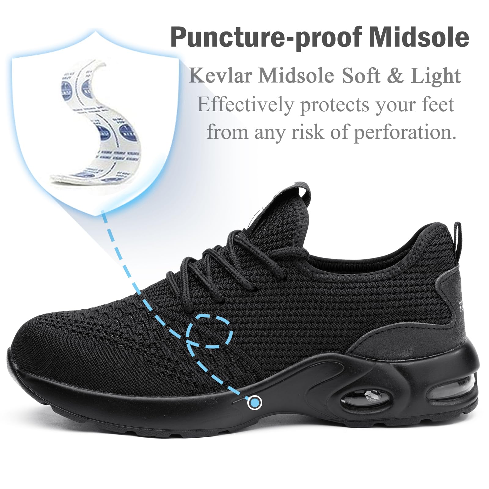 Chaussures de Sécurité Hommes Chaussure de Securite Femmes Légère et Confortable Chaussures de Travail Homme Basket de Securite
