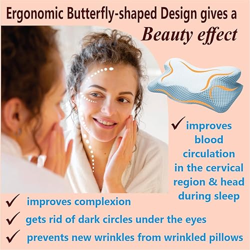 Miniatura 4 de Almohada facial antienvejecimiento, almohada cervical para el cuello para aliviar el dolor, alivio de la migraña, almohadas ortopédicas de espuma