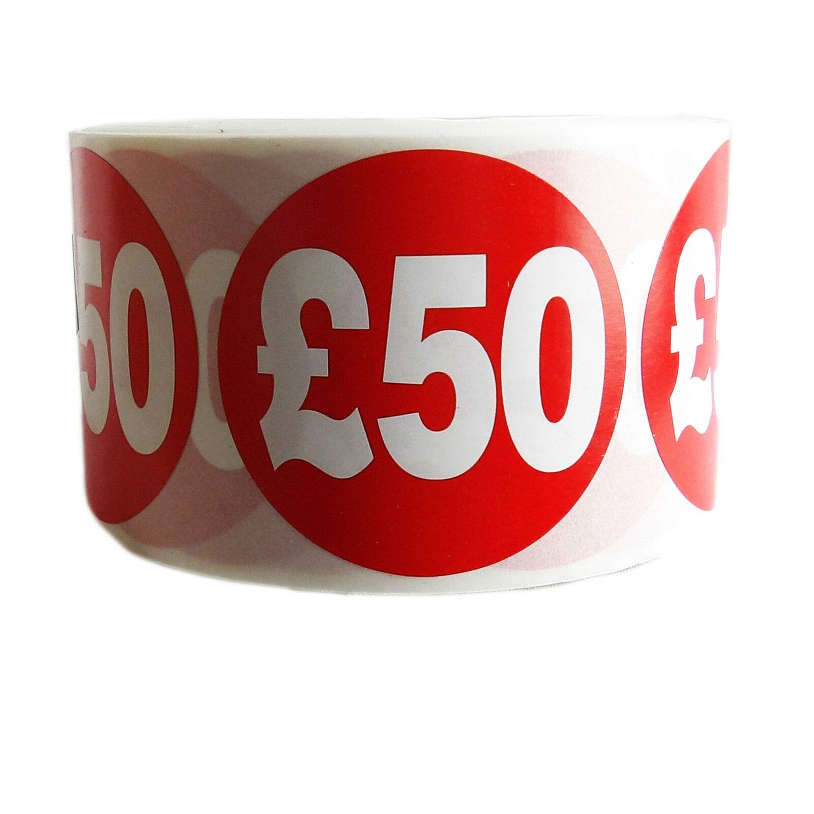 500x RED Price SELF Adhesive Stickers Sticky Labels Swing TAG Labels for Retail (£50, 10)