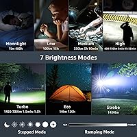Vista 8 de Pocket Flashlight Rechargeable LED Light - Sofirn SR12 Small Flashlights Powerful, Bright EDC Light, 1300ft Long Throw Magnetic Flashlight High