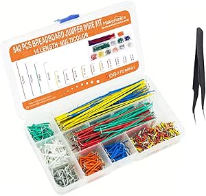 Makeronics 840 Pieces Jumper Wires Kit with 14 Lengths for Breadboard
