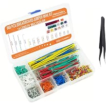 Makeronics 840 Pieces Jumper Wire Kit with 14 Lengths for Breadboard Prototyping Solder Circuits | Electronics Experiment | Arduino or Raspberry Pi or Jetson Nano | Storage Box