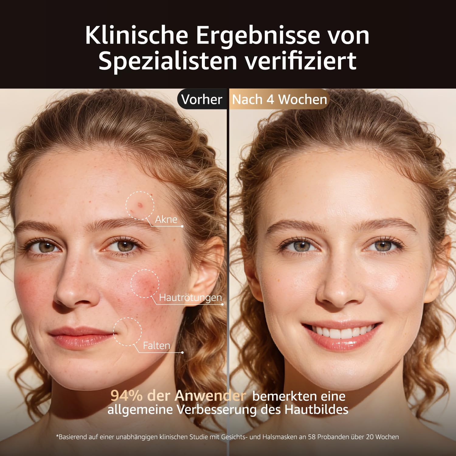 IFAE LED Maske Gesicht, mit Lichtmodi, 7 Farben, kabellos & wiederaufladbar, mit Timer 10, Schönheitsgeschenke für alle Hauttypen（Weiß）