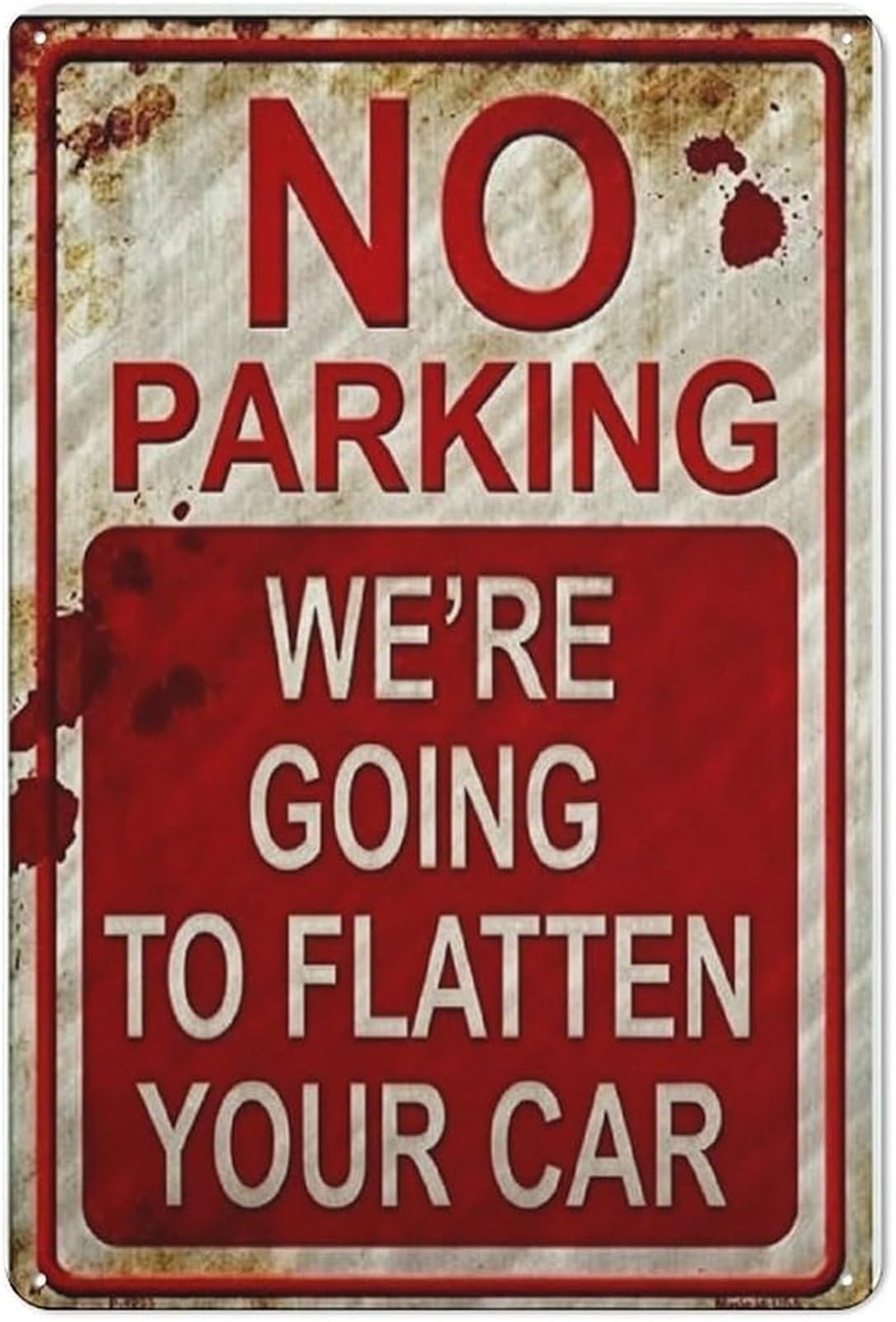 MQXFCZUX No Parking Keep Clear Metal Tin Sign Funny Warning Vintage Wall Plaque Private Driveway Garage Door Decor 8 X 12 in