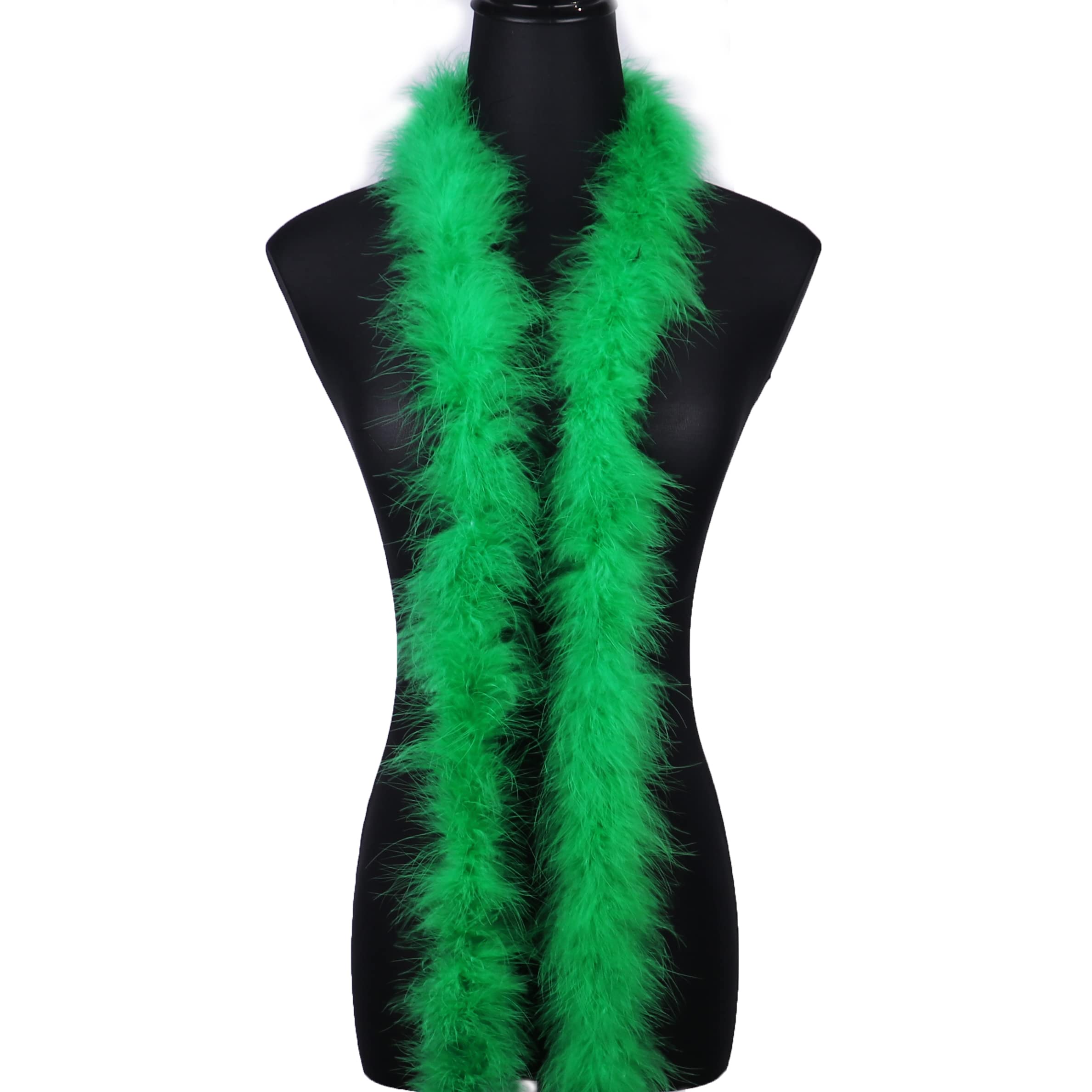 2 Yards 20g Green Fluffy Marabou Feather Boa for DIY Craft Sewing Trim Home Wedding Party Christmas Decoration