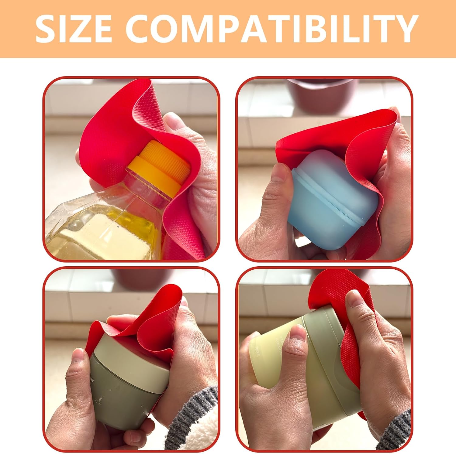 Opasyo 8 Pack Rubber Jar Opener Gripper Pad for Weak Hands, Non Slip Bottle Lid Openers for Seniors, Multi-Function Heat Resistant Coaster, Easy Grip Kitchen Tool