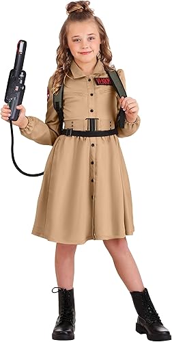 Vestido de Cazafantasmas para niñas, disfraz clásico de Cazafantasmas de Halloween con paquete de protones