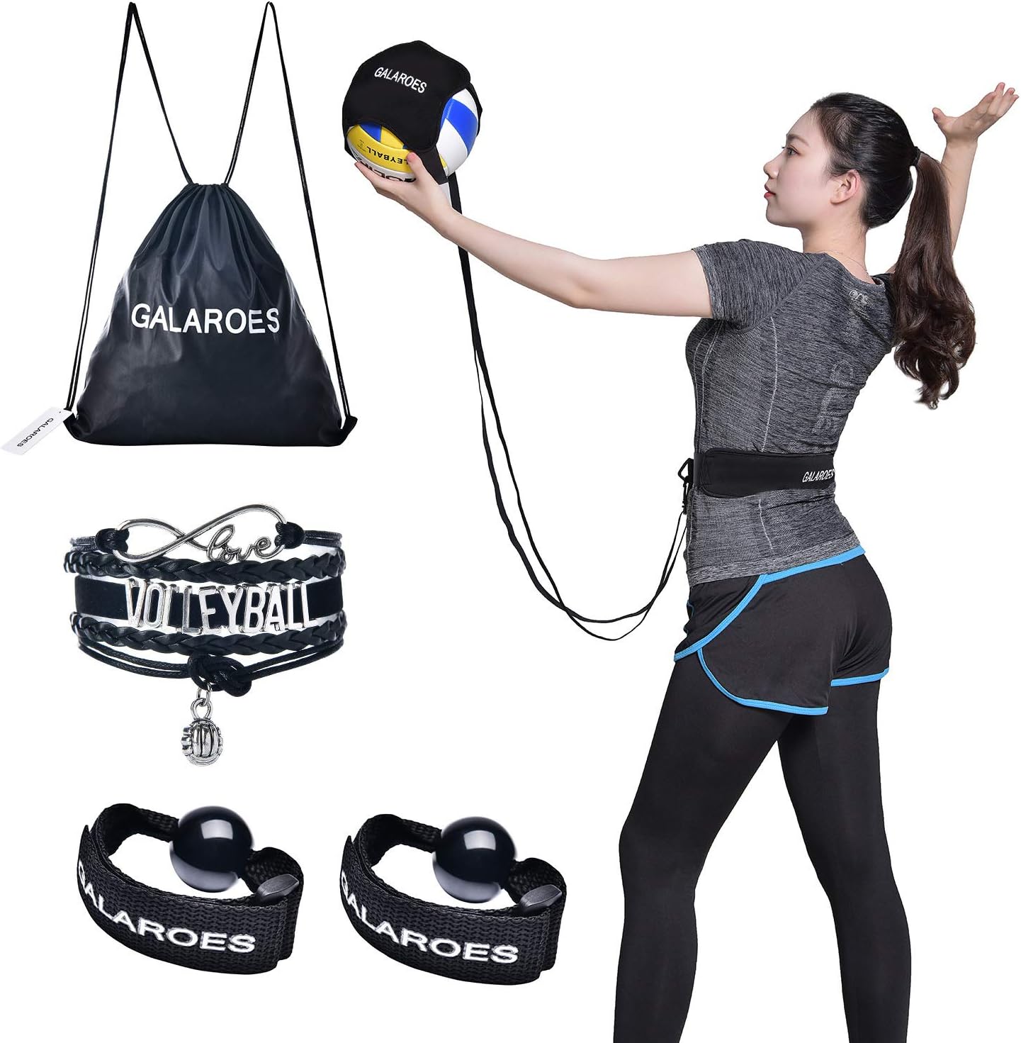 GALAROES Volleyball Training Equipment Aid - Perfect Outdoor Volleyball Trainer Birthday Gifts for Daughter, Girl, Granddaughter, Friend - Practice Overhand Serve, Spike, Arm Swings, Hitting