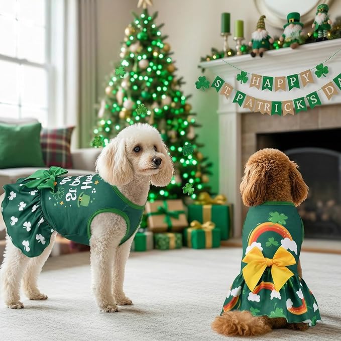 2 Pack Disfraz San Patricio Perro Gato con Arco y Trébol miniatura 7