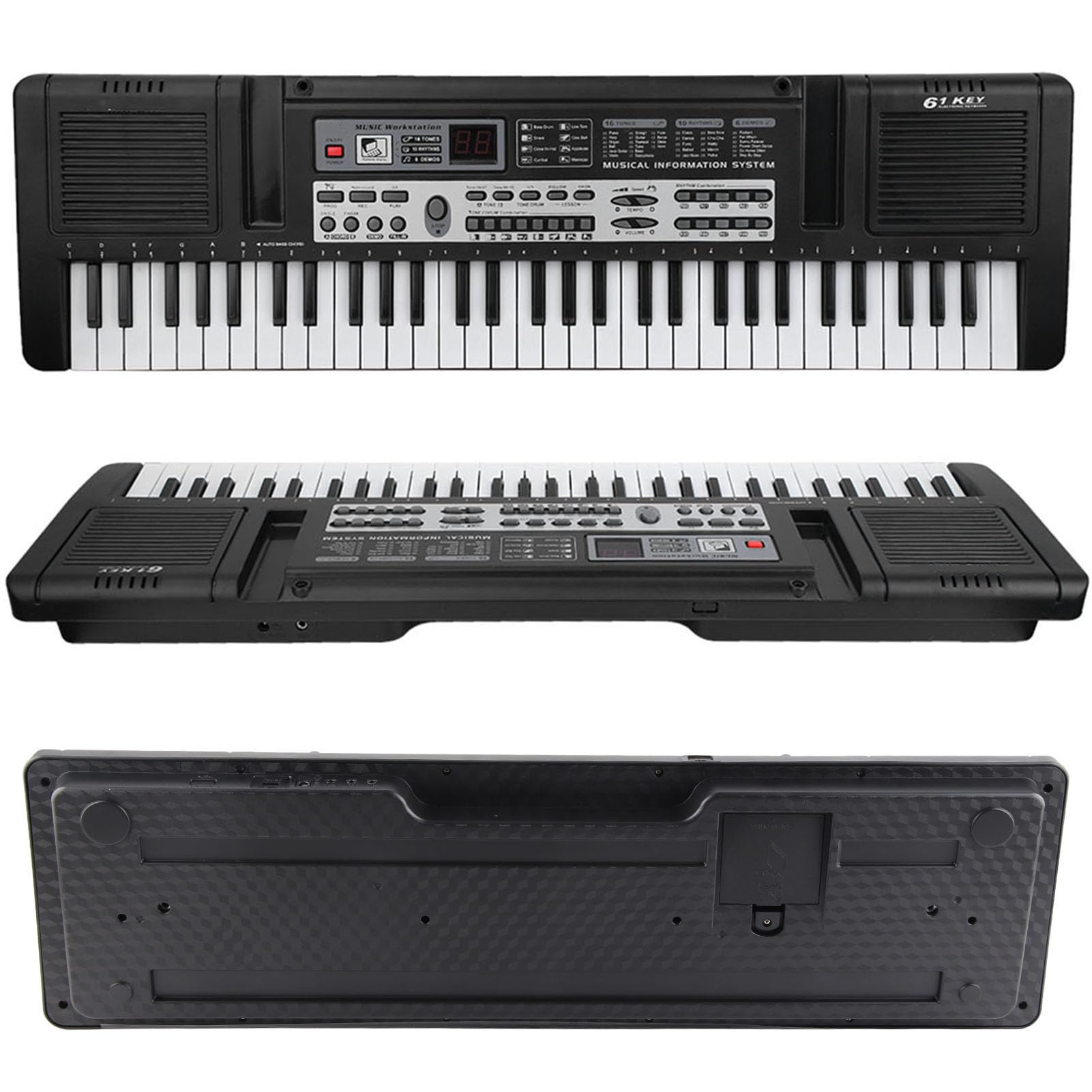 Generic Mini Tastiera Elettronica Giocattolo a 61 Tasti con Microfono per Bambini, Pianoforte Digitale Portatile con a Doppio Altoparlante, Strumento Musicale Educativo per Bambini Sopra i 5 Anni