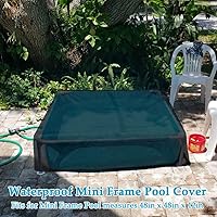Vista 7 de Mini marco de piscina para 4 pies x 4 pies x 12 pulgadas, mini marco impermeable sobre el suelo, patio trasero, piscina cuadrada para niños