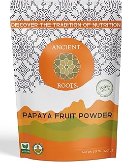 Ancient Roots Papaya Fruit Powder - All-Natural, No Added Sugar, Filled with ...