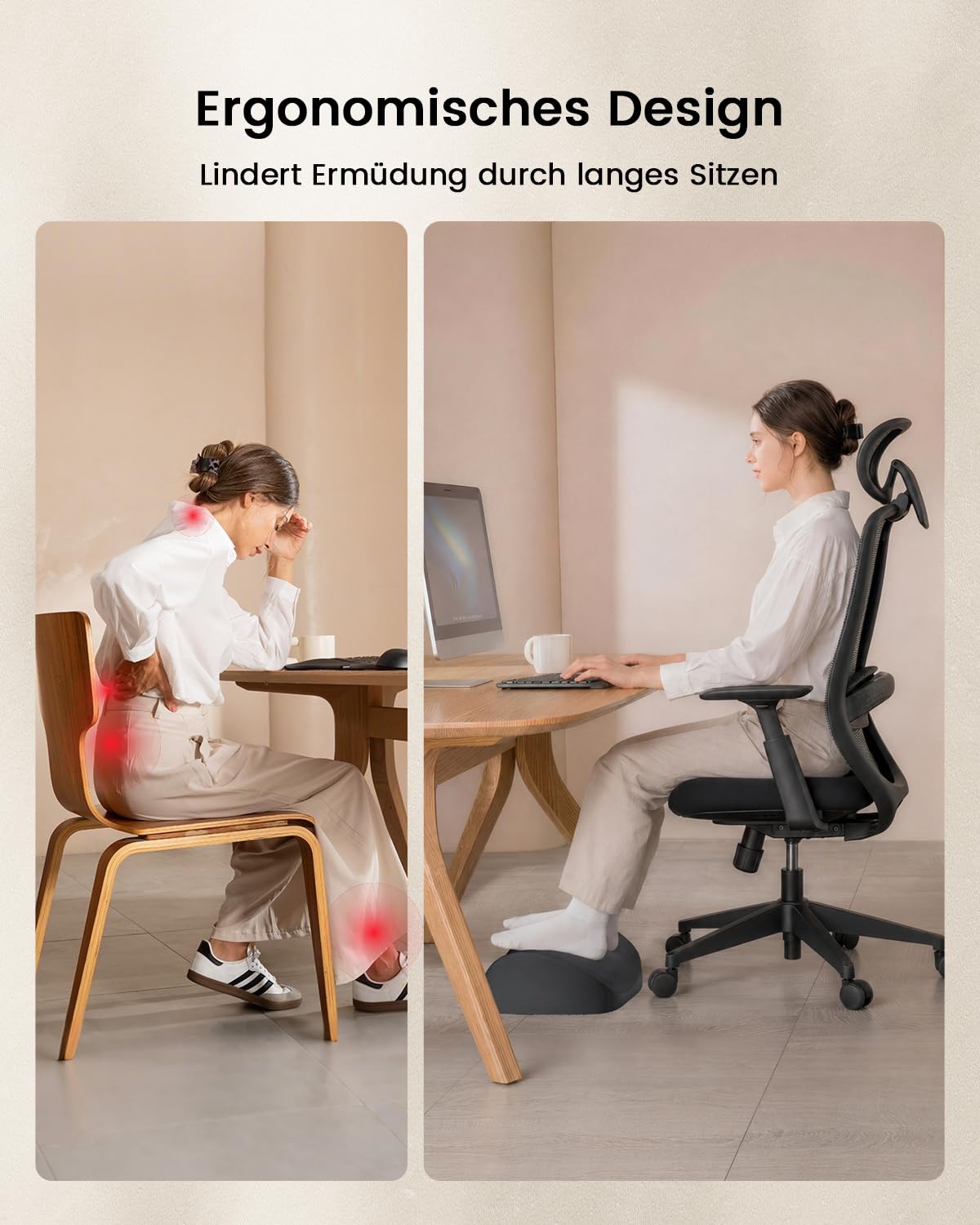 ProtoArc Fussstütze Unterm Schreibtisch Ergonomische mit Massagenoppen