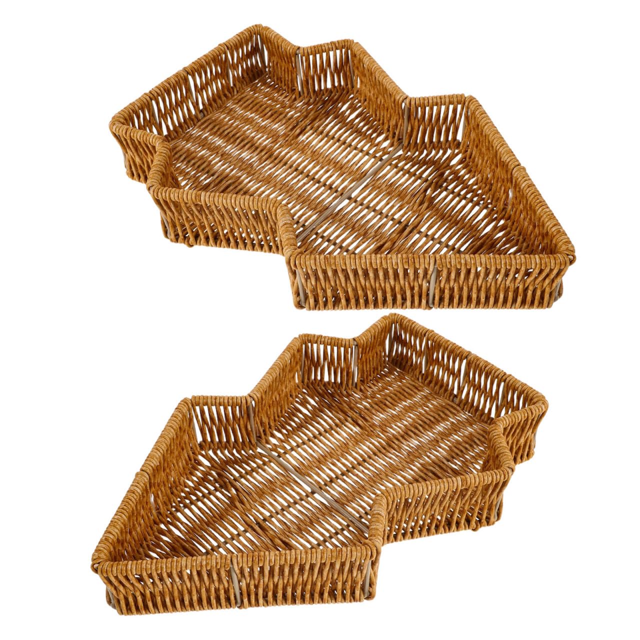 PRETYZOOM 2 Piezas Cesta de Mimbre Ligera y Fácil de Manejar Forma de Árbol de Navidad Estilo Rústico Fabricada en PP y Hierro, Adecuado para Pan y Regalos en Restaurantes o Fiestas