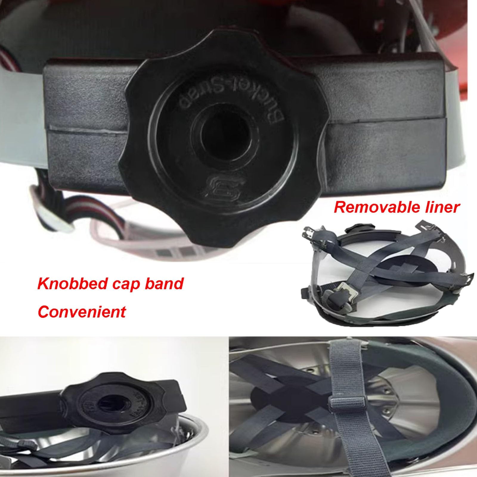 Casco da cantiere ad alta resistenza in lega di alluminio a tesa larga, cappello da lavoro all'aperto, casco in metallo, fodera per il sudore rimovibile regolabile e sottogola con fascia per cappello