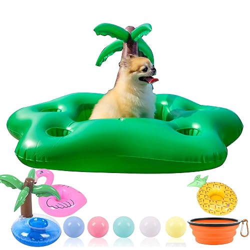 Dog Pool Floats Set, Dog Float Raft with Collapsible Dog