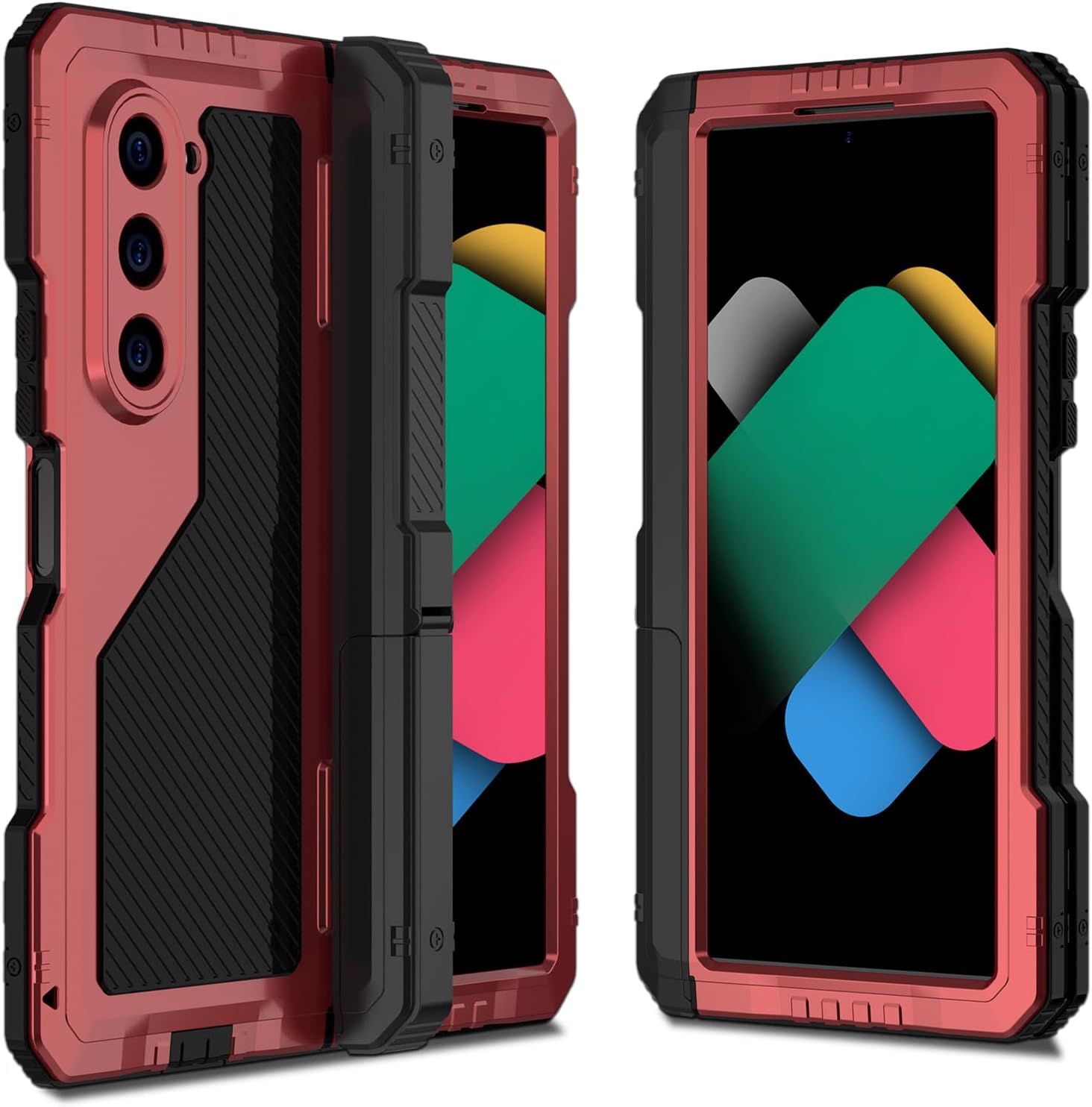 Metal case for Samsung Galaxy Z Fold 6, Outdoor Sports Heavy Duty Military Dropproof Shockproof Dustproof Full Body Protective Case Built-in Screen Protector and Kickstand for Galaxy Z Fold 6 (Black)
