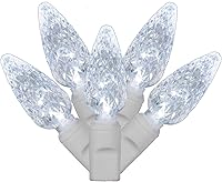 Vista 2 de Vickerman Juego de luces LED C6 de 100 luces rosas en cable blanco