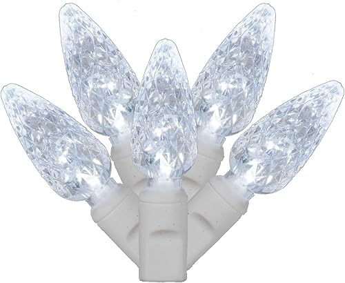 Miniatura 2 de Vickerman Juego de luces LED C6 de 100 luces rosas en cable blanco