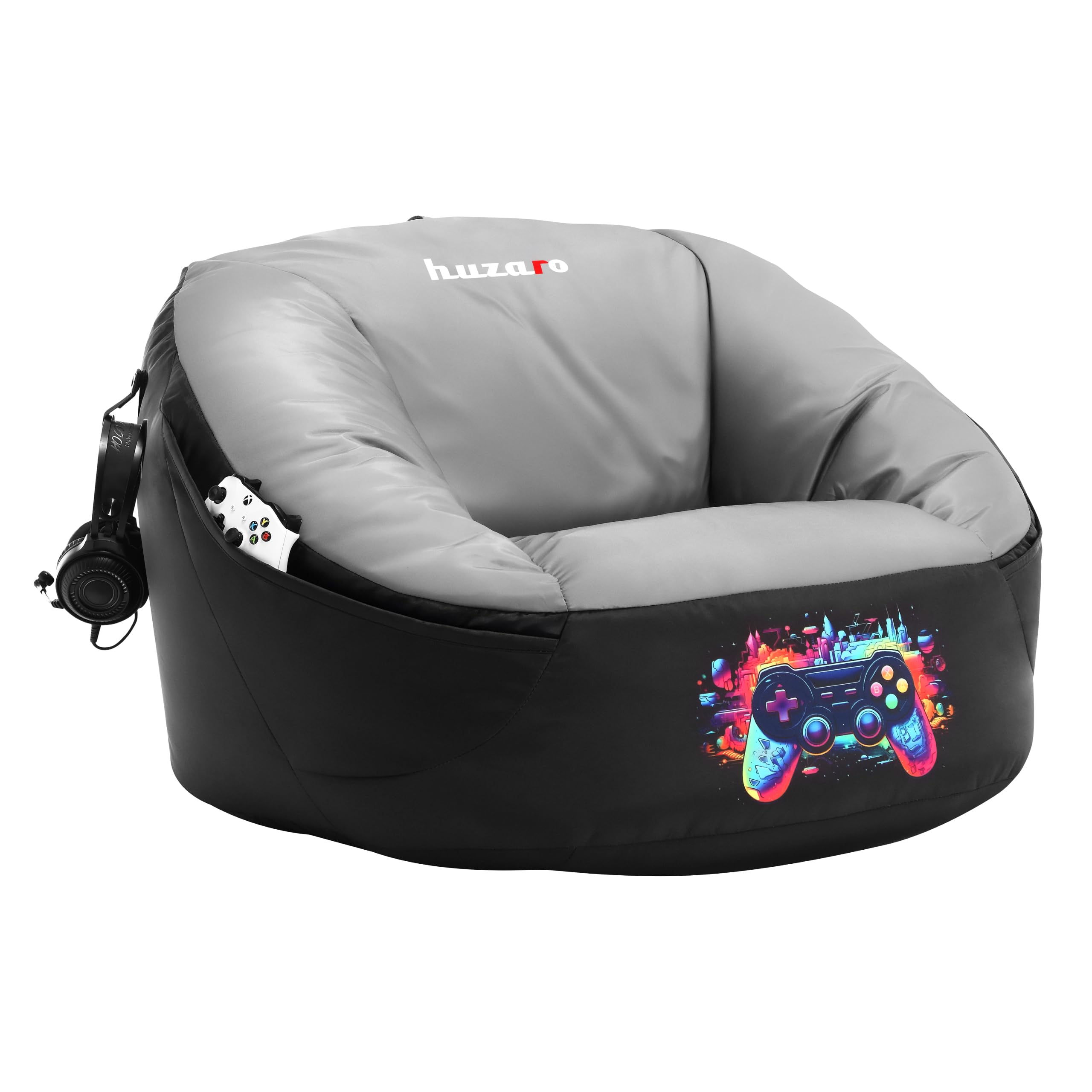 huzaro Winner 4.5 worek do siedzenia dla graczy, worek do siedzenia z kieszeniami, komfortowy | Bean Bag & uchwyt na słuchawki – odporny na wodę i zabrudzenia – ergonomiczny kształt – do gier, filmów, książek i relaksu