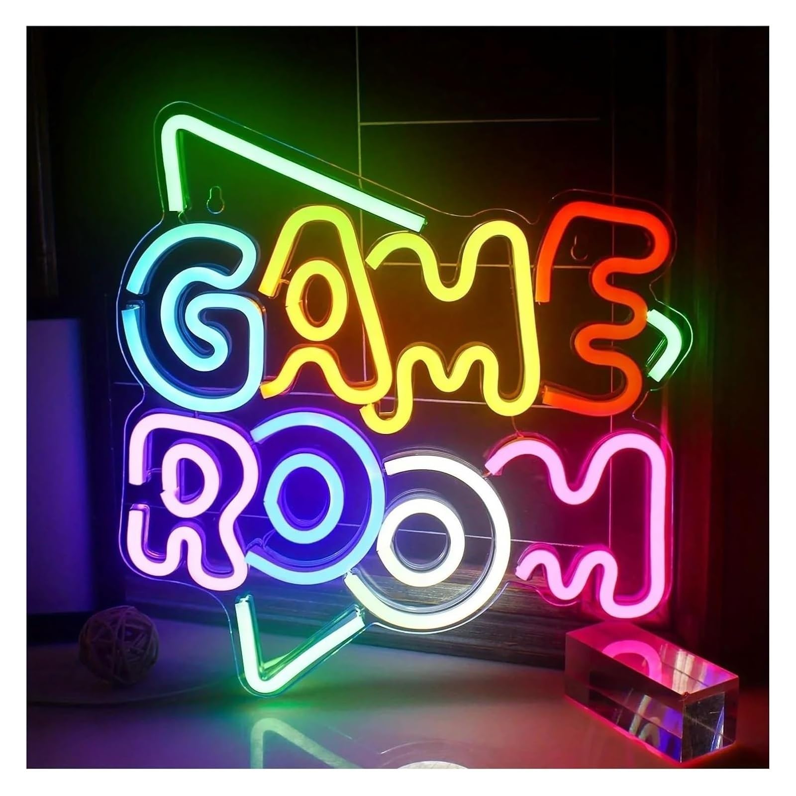 Generico Sala giochi per insegna al neon, luce alimentata dal per vivo per la parete della camera da letto, studio, sala