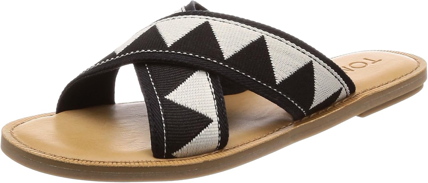 TOMS Women's Viv Sandals Black Tribal 10011780 Women's Size 6
