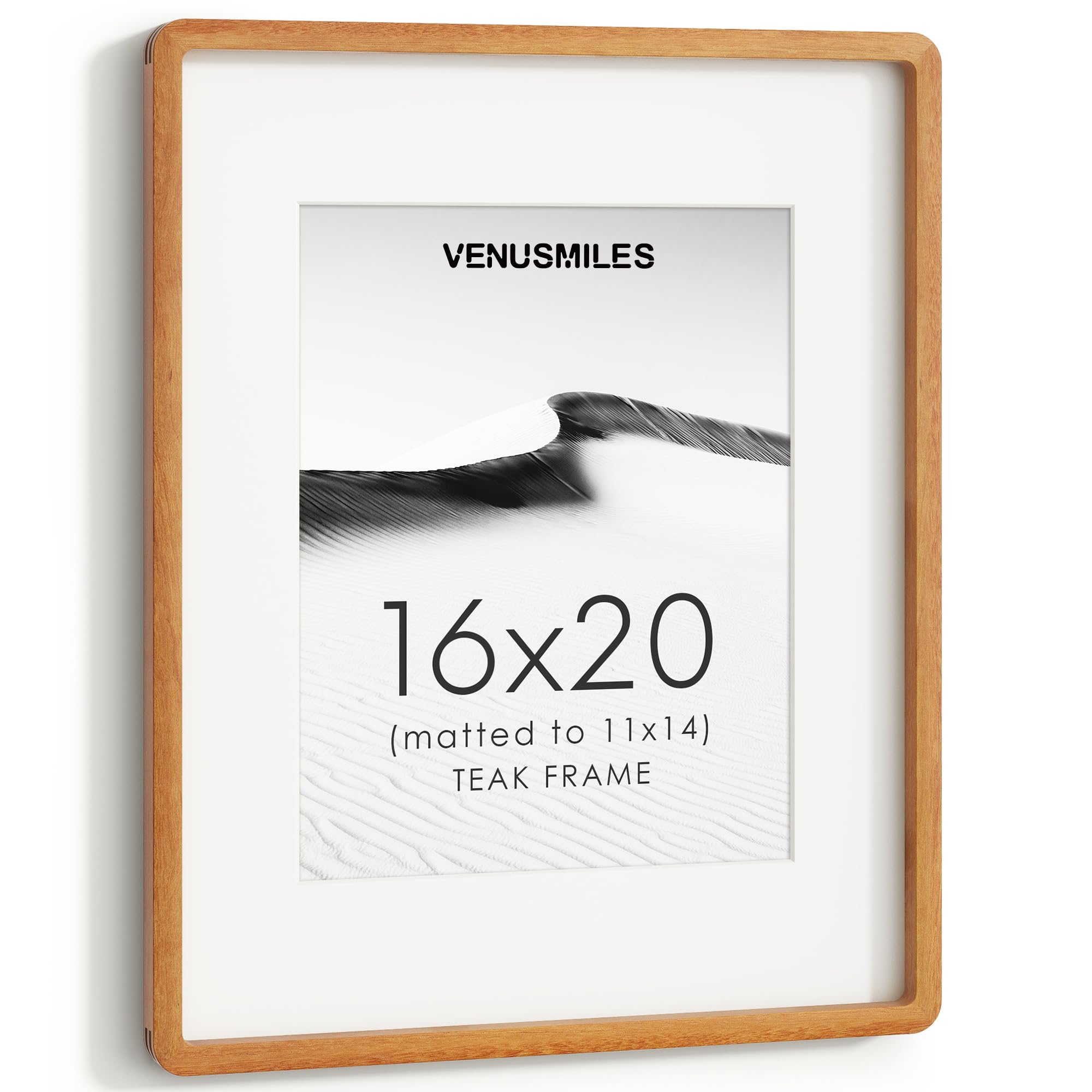 16 x 20 Picture Frame, USA-Sourced Natural Teak Wood Photo Collage Frame