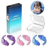 Kids Swimming Ear Plugs, 3 Pairs Waterproof Silicone Reusable Earplugs, Ear Protection for Pool Swimming Showering for Child 4-12 Years Old